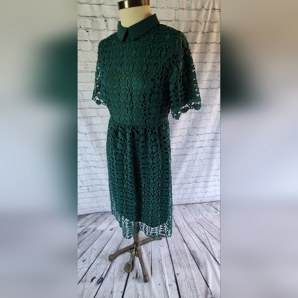 Emerald Green Lace Dress